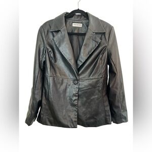 Vagabond Faux Leather Black Blazer Jacket Women’s Size L
